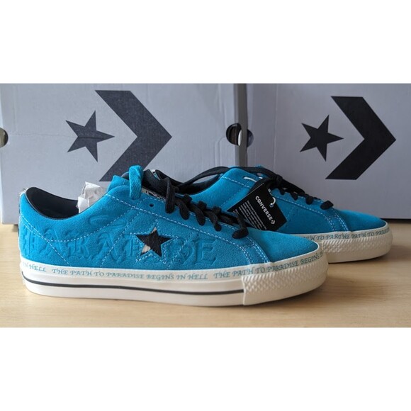 Converse Sean Pablo One Star Pro x Paradise Rapid Teal Unisex Suede Shoes W9.5 - Picture 2 of 14